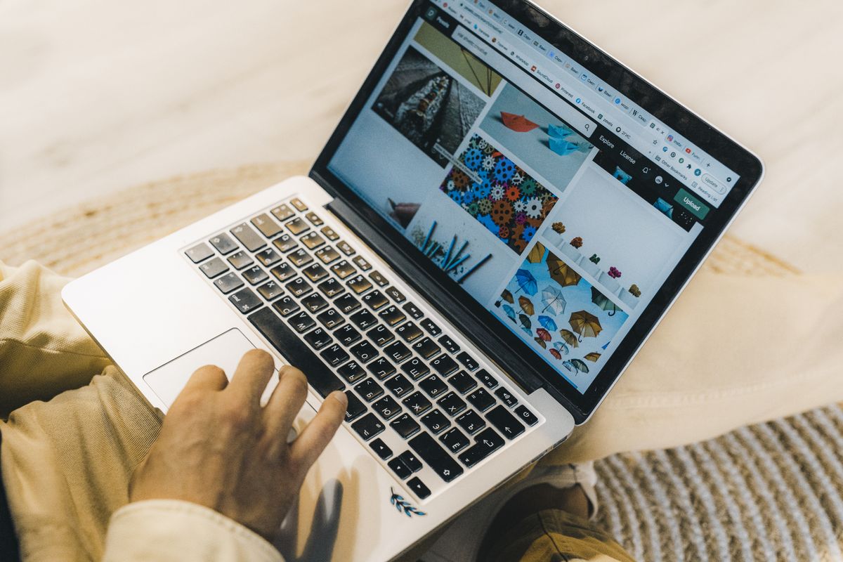 Laptop showing a website
